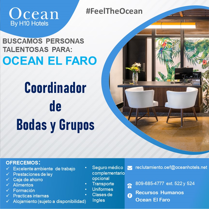 COORDINADOR DE BODAS Y GRUPOS
